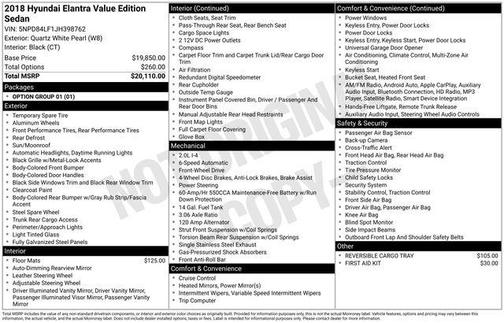 2018 Hyundai ELANTRA Value Edition