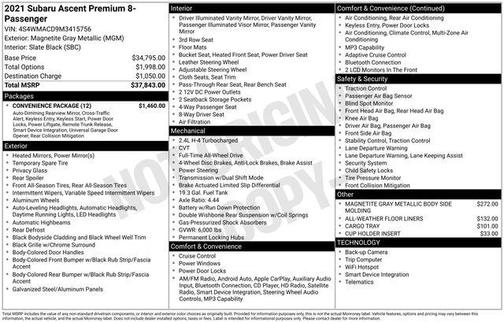 2021 Subaru Ascent Premium 8-Passenger