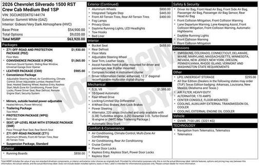 2026 Chevrolet Silverado 1500 RST