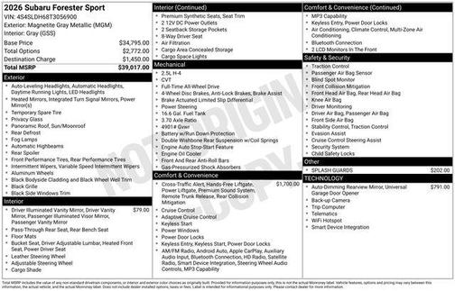 Magnetite Gray Metallic 2026 Subaru Forester Sport