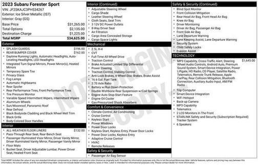 Ice Silver Metallic 2023 Subaru Forester Sport