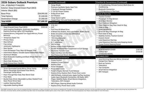 2026 Subaru Outback Premium