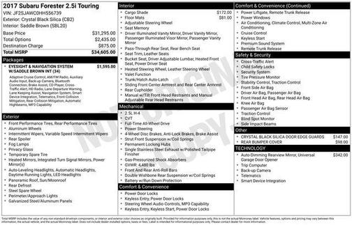 2017 Subaru Forester 2.5i Touring