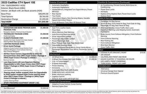 2023 Cadillac CT4 Sport