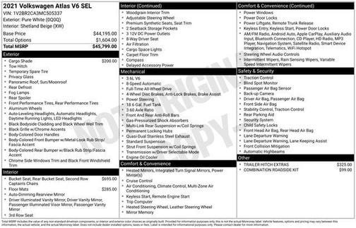 2021 Volkswagen Atlas 3.6L SEL