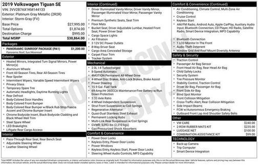 2019 Volkswagen Tiguan 2.0T SE 4MOTION