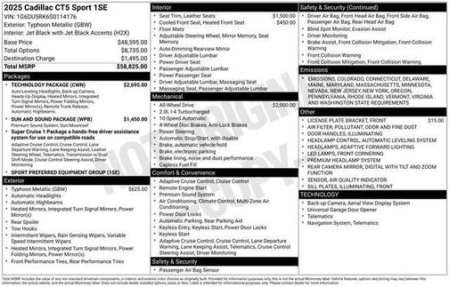 2025 Cadillac CT5 Sport