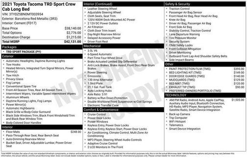 2021 Toyota Tacoma TRD Sport