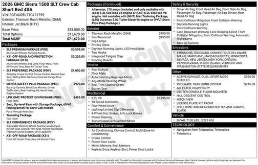 2026 GMC Sierra 1500 SLT
