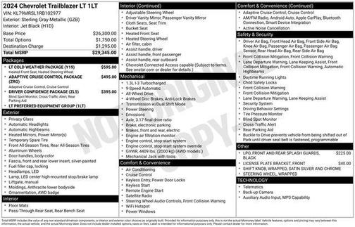 Sterling Gray Metallic 2024 Chevrolet Trailblazer LT