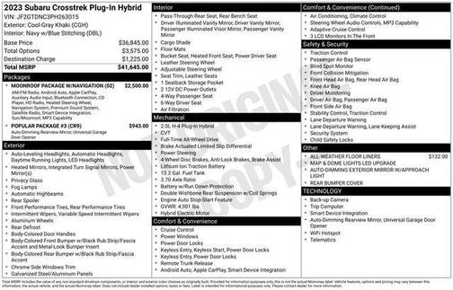 2023 Subaru Crosstrek Hybrid Base