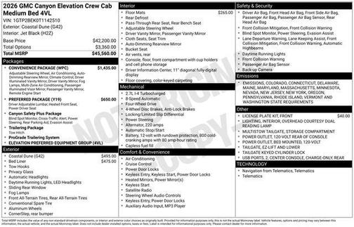 2026 GMC Canyon Elevation