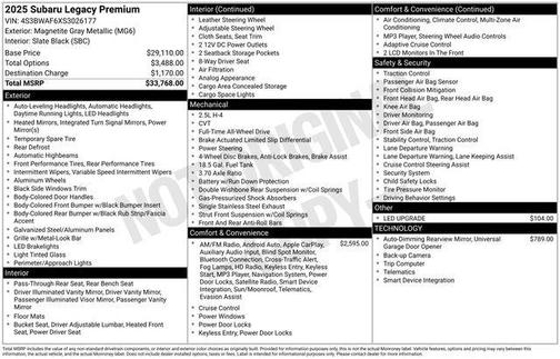 2025 Subaru Legacy Premium