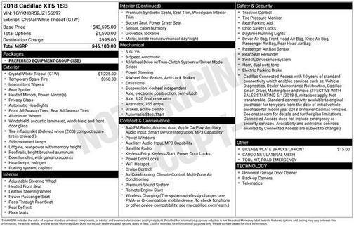 2018 Cadillac XT5 Base