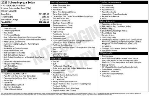 Crimson Red Pearl 2023 Subaru Impreza Base