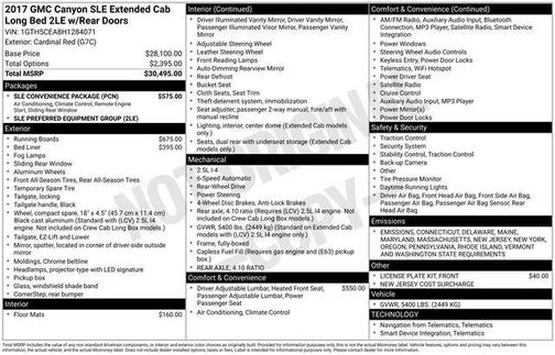 2017 GMC Canyon SLE