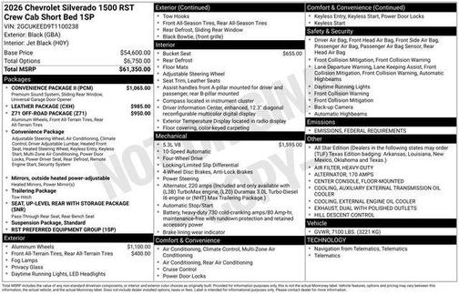 2026 Chevrolet Silverado 1500 RST
