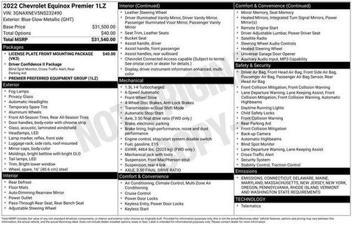 2022 Chevrolet Equinox Premier w/1LZ