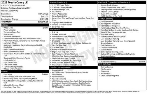 Predawn Gray Mica 2023 Toyota Camry LE