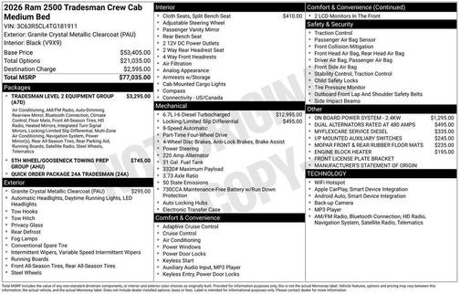 Granite Crystal Clearcoat Metallic 2026 RAM 2500 Tradesman
