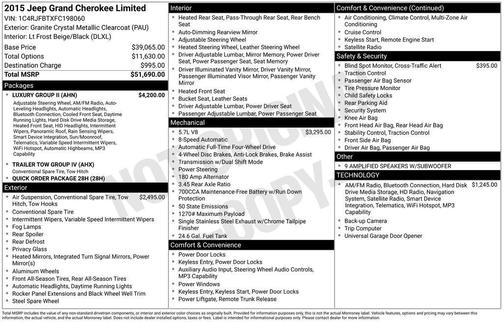 2015 Jeep Grand Cherokee Limited