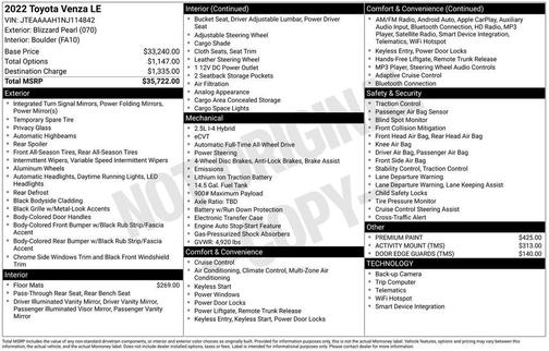 2022 Toyota Venza LE