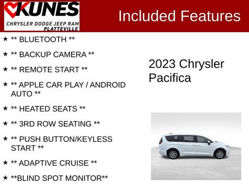 Bright White Clearcoat 2023 Chrysler Pacifica Touring L