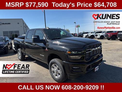 Diamond Black Crystal Pearl-Coat Exterior Paint 2026 RAM 2500 Big Horn Crew Cab 4x4 6'4' Box