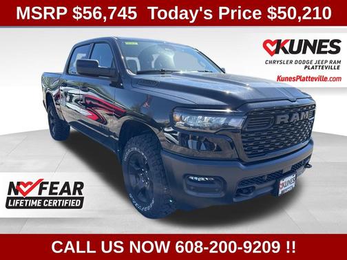 Diamond Black Crystal Pearl-Coat Exterior Paint 2026 RAM 1500 Warlock Crew Cab 4x4 5'7' Box