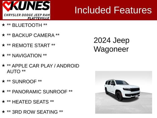 Bright White Clearcoat 2024 Jeep Wagoneer Series II Carbide