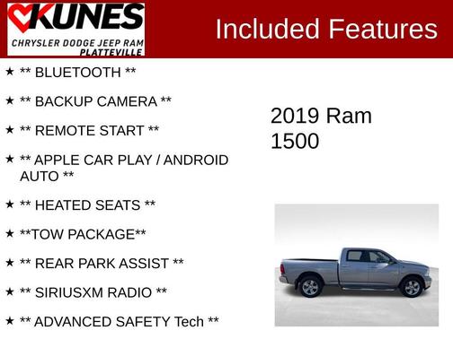 Billet Silver Metallic Clearcoat 2019 RAM 1500 Big Horn