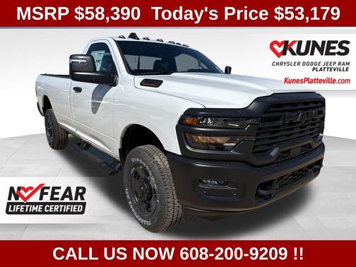 Bright White Clear-Coat Exterior Paint 2026 RAM 2500 Tradesman Regular Cab 4x4 8' Box
