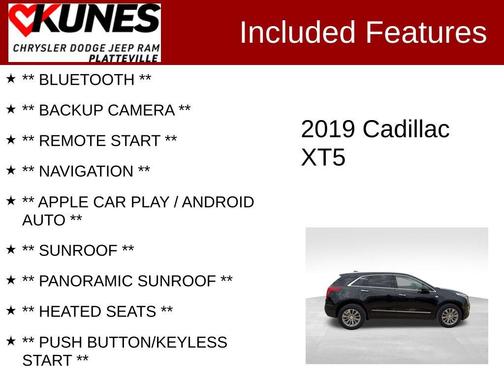 Stellar Black Metallic 2019 Cadillac XT5 Luxury