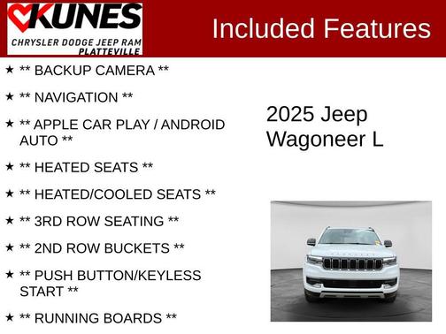Bright White Clearcoat 2025 Jeep Wagoneer L Series II 4x4
