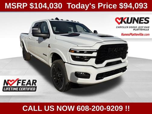 Bright White Clear-Coat Exterior Paint 2026 RAM 2500 Limited Mega Cab 4x4 6'4' Box