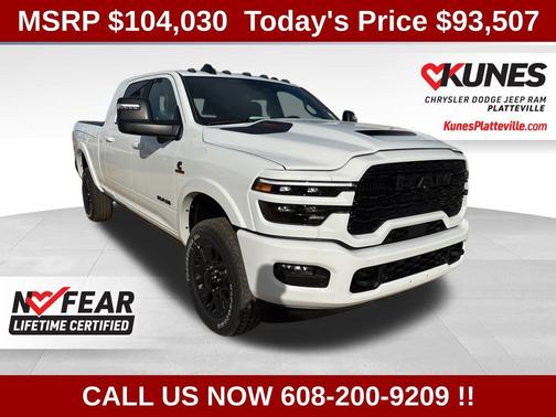 Bright White Clear-Coat Exterior Paint 2026 RAM 2500 Limited Mega Cab 4x4 6'4' Box