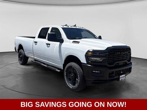 Bright White Clear-Coat Exterior Paint 2026 RAM 2500 Tradesman Crew Cab 4x4 8' Box