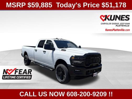 Bright White Clear-Coat Exterior Paint 2026 RAM 2500 Tradesman Crew Cab 4x4 8' Box