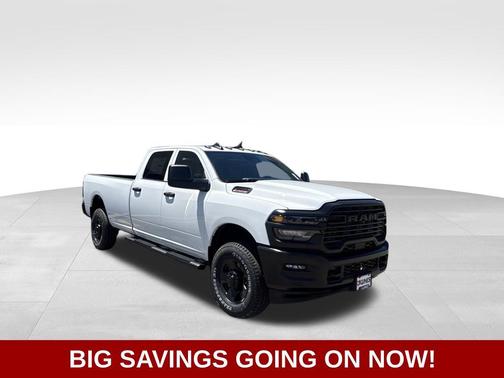 Bright White Clear-Coat Exterior Paint 2026 RAM 2500 Tradesman Crew Cab 4x4 8' Box