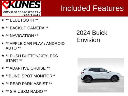 Summit White 2024 Buick Envision Preferred AWD