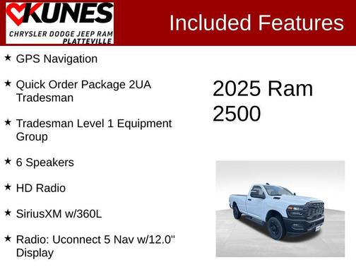 2025 RAM 2500 Tradesman Regular Cab 4x4 8' Box