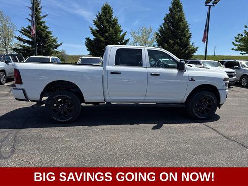 Bright White Clear-Coat Exterior Paint 2026 RAM 2500 Black Express Crew Cab 4x4 6'4' Box