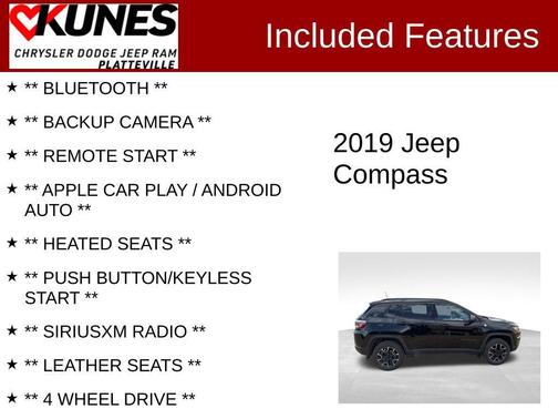 Diamond Black Crystal Pearlcoat 2019 Jeep Compass Trailhawk