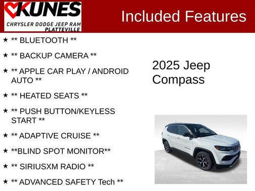 Bright White Clearcoat 2025 Jeep Compass Limited