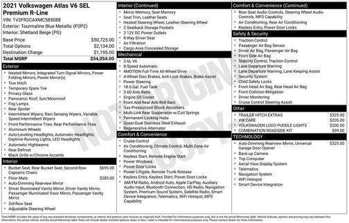 2021 Volkswagen Atlas 3.6L SEL Premium