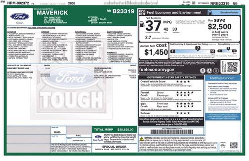 Shadow Black 2024 Ford Maverick Lariat