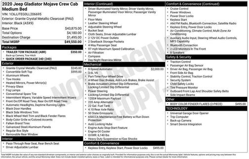 2020 Jeep Gladiator Mojave 4X4