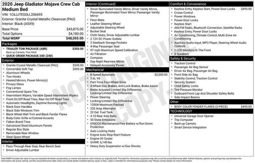 2020 Jeep Gladiator Mojave 4X4