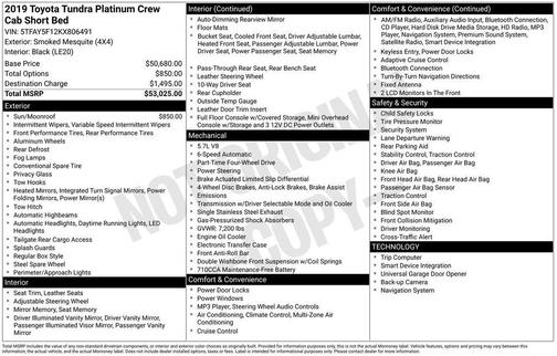 2019 Toyota Tundra Platinum