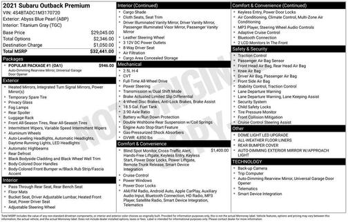 2021 Subaru Outback Premium